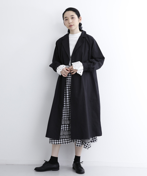 MERLOT（メルロー）の「チェック柄ティアードフリルスカート7350N（スカート・レディース・ブラック・FREE）」の8枚目の写真