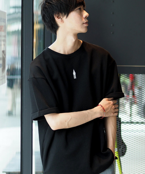 MONO-MART（モノマート）の「ワールドワンポイントオーバーカットソー/Heavy Cotton(1/2 sleeve)（Tシャツ/カットソー・メンズ・ホワイト/ブラック/グレー/グリーン/ピンク・FREE）」の3枚目の写真