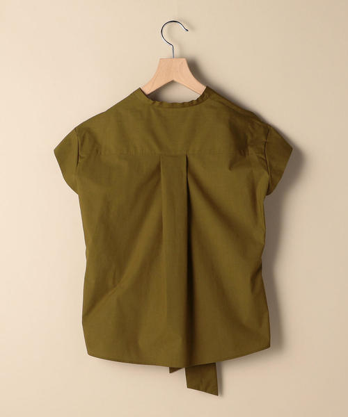 BEAUTY&YOUTH UNITED ARROWS（ビューティーアンドユースユナイテッドアローズ）の「BY タイプライターウエストリボンショートスリーブブラウス -手洗い可能- o（シャツ/ブラウス・レディース・ブラック/オリーブ/ホワイト・FREE）」の4枚目の写真