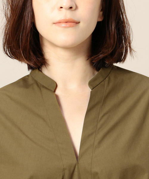 BEAUTY&YOUTH UNITED ARROWS（ビューティーアンドユースユナイテッドアローズ）の「BY タイプライターウエストリボンショートスリーブブラウス -手洗い可能- o（シャツ/ブラウス・レディース・ブラック/オリーブ/ホワイト・FREE）」の12枚目の写真