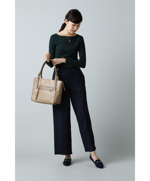 NATURAL BEAUTY BASIC（ナチュラルビューティーベーシック）の「【CanCamコラボ】ボートネックリブニット（ニット/セーター・レディース・ネイビー/オフホワイト/ピンク/グリーン・MEDIUM）」の22枚目の写真