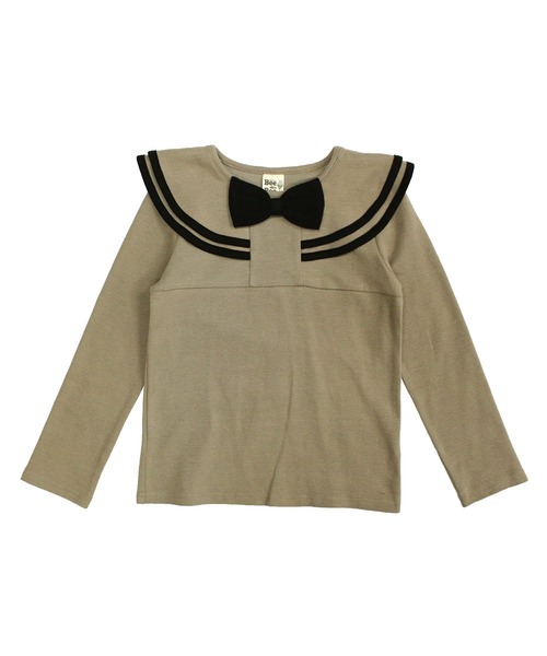 Bee des Bee（ビーデスビー）の「長袖デザイントップス（Tシャツ/カットソー・キッズ・ブラック×ホワイト/ホワイト×ネイビー/ブラック/ネイビー/グレー/ピンク/アイボリー/ライトブラウン/グレー系その他/ブラウン系その他/ブルー系その他/ワイン/ピンク系その他2/ブラウン系その他2/ブルー系その他2/ピンク系その他/ミント/コーラルピンク/グリーン系その他/ラベンダー/チャコール/パープル系その他/ベージュ/グレー系その他2/パープル系その他2/ブラック系その他2/ブラック系その他3/ベージュ系その他/グリーン系その他2/ピンク系その他3/ブラウン系その他3/ライトベージュ/ブルー系その他3/ブルー × パープル・90cm/100cm/110cm/120cm/130cm/140cm/150cm）」の16枚目の写真