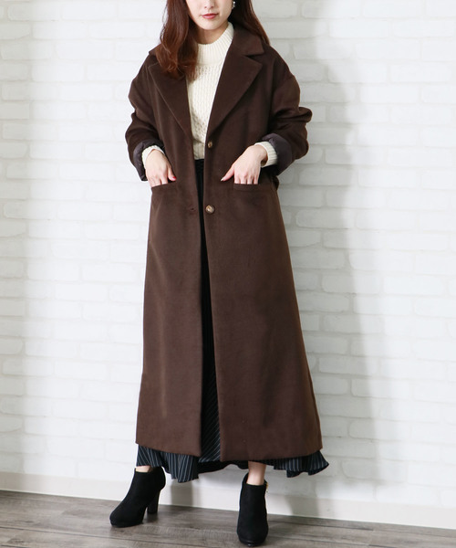 &g'aime(アンジェム)の「【&g'aime】チェスターロングコート(チェスターコート・レディース・ブラック/ダークブラウン/グレー/ベージュ・FREE)」の15枚目の写真