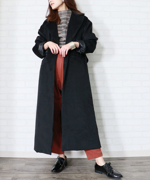 &g'aime(アンジェム)の「【&g'aime】チェスターロングコート(チェスターコート・レディース・ブラック/ダークブラウン/グレー/ベージュ・FREE)」の16枚目の写真