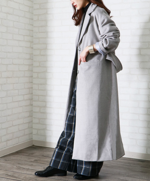 &g'aime(アンジェム)の「【&g'aime】チェスターロングコート(チェスターコート・レディース・ブラック/ダークブラウン/グレー/ベージュ・FREE)」の18枚目の写真