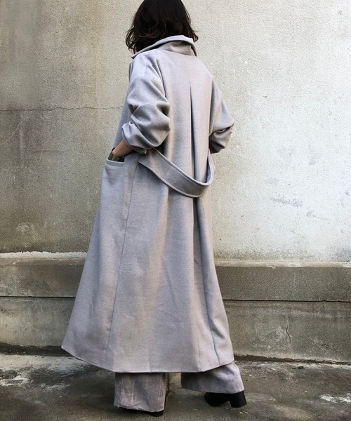 &g'aime(アンジェム)の「【&g'aime】チェスターロングコート(チェスターコート・レディース・ブラック/ダークブラウン/グレー/ベージュ・FREE)」の21枚目の写真