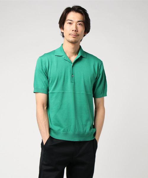 Traditional Weatherwear(トラディショナルウェザーウェア)の「【MEN'S】KNIT POLO(ポロシャツ・メンズ・ブラック/ネイビー/サックスブルー/オレンジ/グリーン・S/M/L/XL/XS)」の3枚目の写真