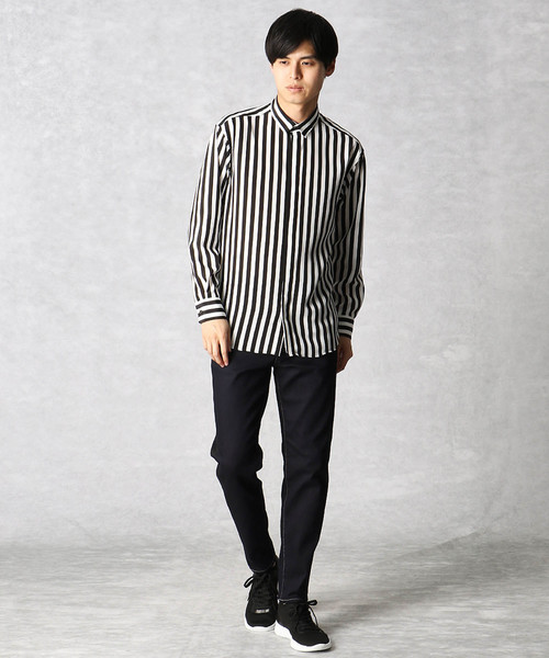 β MEN（ベータメン）の「モノトーン ストライプシャツ（シャツ
