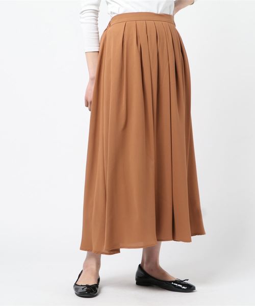 TRUDEA(トルディア)の「リネンライクロングスカート(スカート・レディース・ネイビー/ブラウン/イエロー/オレンジ/ブルー/キャメル・MEDIUM)」の5枚目の写真