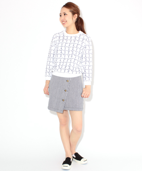 Ray BEAMS（レイビームス）の「●◎PETER JENSEN×Ray BEAMS / 別注 ミニ スウェット（スウェット・レディース・ホワイト/ネイビー/その他1・ONE SIZE）」の10枚目の写真