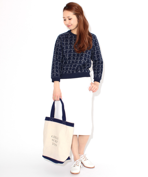 Ray BEAMS（レイビームス）の「●◎PETER JENSEN×Ray BEAMS / 別注 ミニ スウェット（スウェット・レディース・ホワイト/ネイビー/その他1・ONE SIZE）」の11枚目の写真