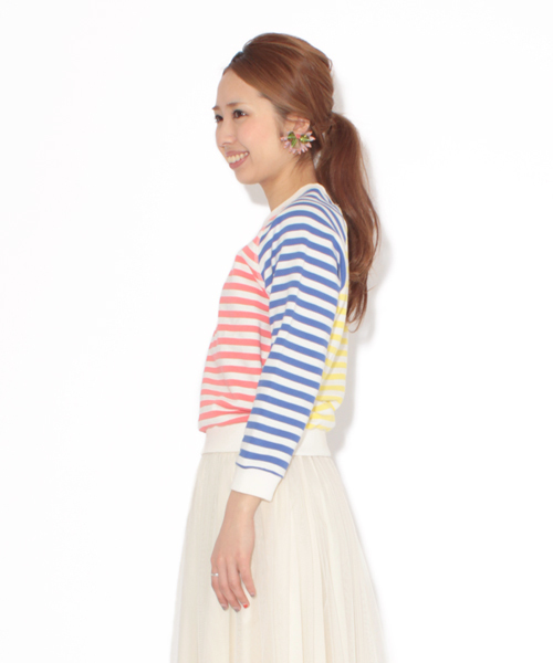 Ray BEAMS（レイビームス）の「●◎PETER JENSEN×Ray BEAMS / 別注 ミニ スウェット（スウェット・レディース・ホワイト/ネイビー/その他1・ONE SIZE）」の4枚目の写真