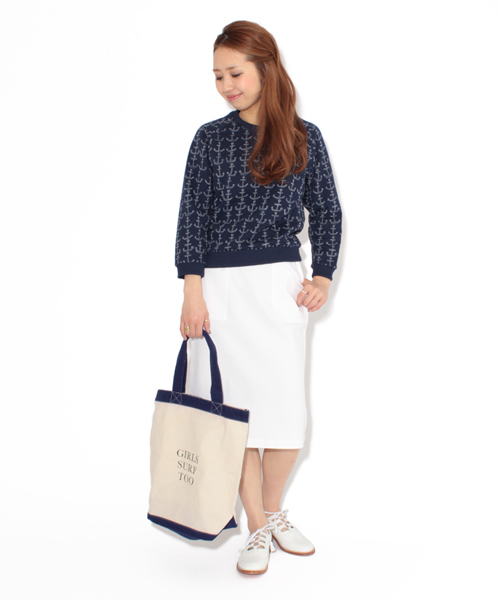 Ray BEAMS（レイビームス）の「●◎PETER JENSEN×Ray BEAMS / 別注 ミニ スウェット（スウェット・レディース・ホワイト/ネイビー/その他1・ONE SIZE）」の8枚目の写真