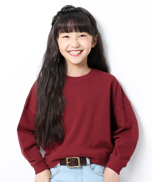 devirock(デビロック)の「スウェットワイドショート丈トレーナー(スウェット・キッズ・ダークグリーン/ライトブラウン/モカ/杢グレー/パープル系その他/キャメル/スミクロ/ワイン/パープル系その他2・110cm/100cm/120cm/130cm/140cm/150cm/160cm)」の9枚目の写真