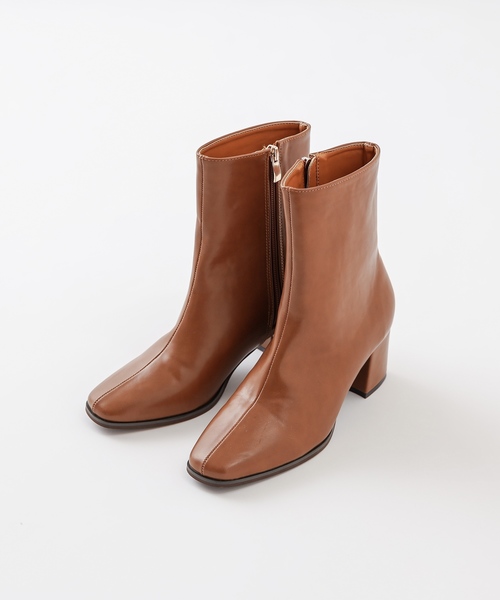 natural couture（ナチュラルクチュール）の「スクエアレトロブーツ（ブーツ・レディース・アイボリー/ブラック/キャメル/ブラウン/ライトベージュ・M/L）」の14枚目の写真