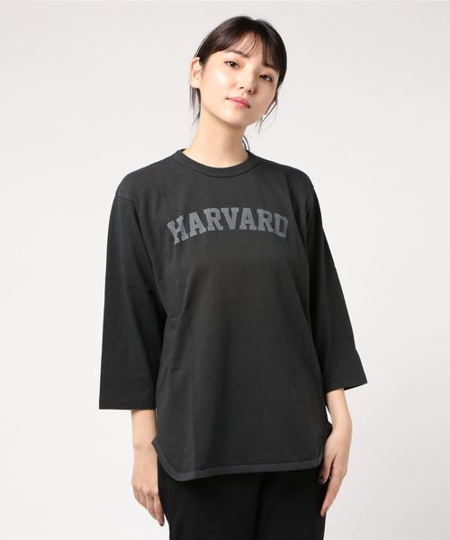 WEGO（ウィゴー）の「WEGO VINTAGE/HARVARDベースボールTシャツ（Tシャツ/カットソー・レディース・ブラック/ワイン・FREE）」の6枚目の写真