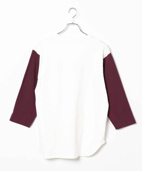 WEGO（ウィゴー）の「WEGO VINTAGE/HARVARDベースボールTシャツ（Tシャツ/カットソー・レディース・ブラック/ワイン・FREE）」の7枚目の写真