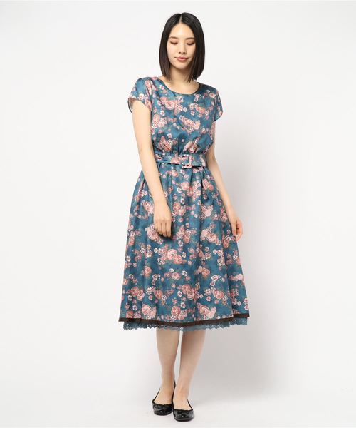 Axes ワンピース ワンピース花柄ベルト付きｏｐ ワンピース Axes Femme アクシーズファム のファッション