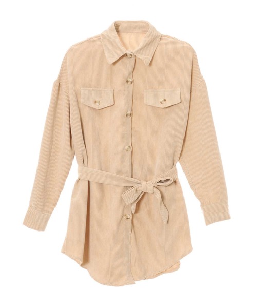 fifth（フィフス）の「ウエストマークコーデュロイシャツ（シャツ/ブラウス・レディース・ブラウン/ベージュ・MEDIUM）」の7枚目の写真