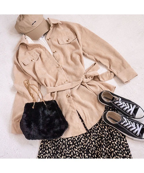 fifth（フィフス）の「ウエストマークコーデュロイシャツ（シャツ/ブラウス・レディース・ブラウン/ベージュ・MEDIUM）」の12枚目の写真