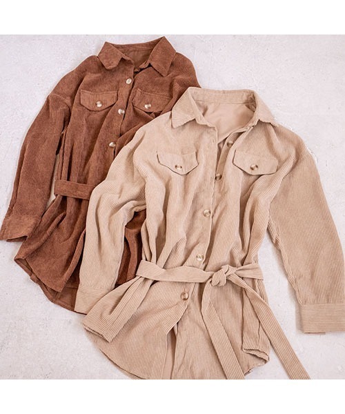 fifth（フィフス）の「ウエストマークコーデュロイシャツ（シャツ/ブラウス・レディース・ブラウン/ベージュ・MEDIUM）」の11枚目の写真