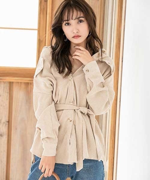 fifth（フィフス）の「ウエストマークコーデュロイシャツ（シャツ/ブラウス・レディース・ブラウン/ベージュ・MEDIUM）」の18枚目の写真