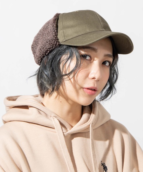 WEGO（ウィゴー）の「WEGO/ボアドックイヤーキャップ（キャップ・レディース・ブラック/ベージュ/カーキ・FREE）」の3枚目の写真