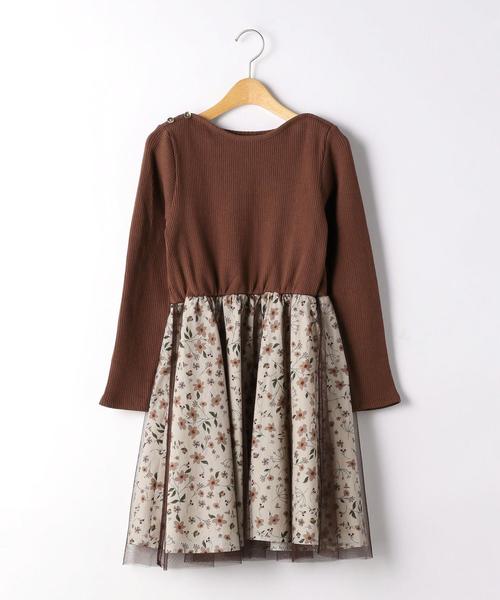 セール ジュニア リブ 花柄 チュール ワンピース ロングスリーブ ワンピース Green Label Relaxing グリーンレーベルリラクシング のファッション通販 Zozotown