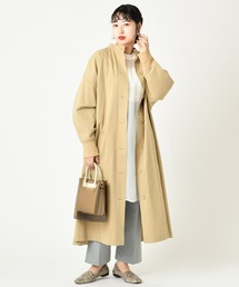 mystic | スタンドカラーロングガウン(トレンチコート)