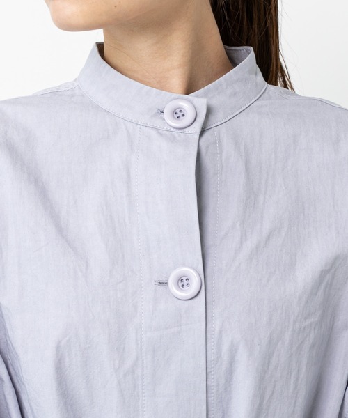 mystic(ミスティック)の「スタンドカラーロングガウン(トレンチコート・レディース・ブルー/ベージュ/ホワイト・FREE)」の7枚目の写真