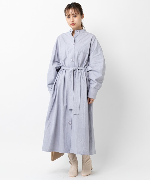 mystic(ミスティック)の「スタンドカラーロングガウン(トレンチコート・レディース・ブルー/ベージュ/ホワイト・FREE)」の11枚目の写真