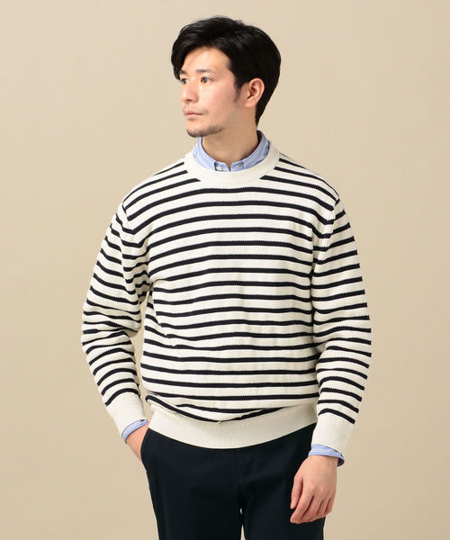 SHIPS(シップス)の「SC: CORDURA(R) ピケ クルーネック ウォッシャブル ニット(ニット/セーター・メンズ・ネイビー/オフホワイト/ブルー/ライトグリーン/ダークブルー・SMALL/MEDIUM/LARGE/X-LARGE)」の5枚目の写真