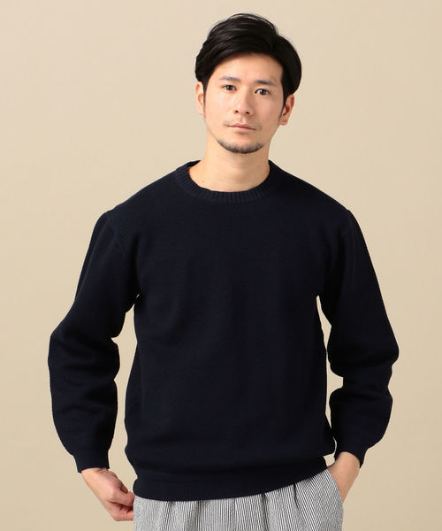 SHIPS(シップス)の「SC: CORDURA(R) ピケ クルーネック ウォッシャブル ニット(ニット/セーター・メンズ・ネイビー/オフホワイト/ブルー/ライトグリーン/ダークブルー・SMALL/MEDIUM/LARGE/X-LARGE)」の4枚目の写真