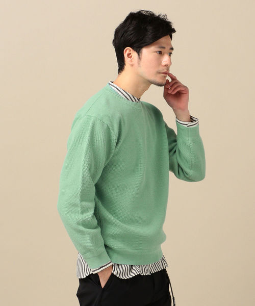 SHIPS(シップス)の「SC: CORDURA(R) ピケ クルーネック ウォッシャブル ニット(ニット/セーター・メンズ・ネイビー/オフホワイト/ブルー/ライトグリーン/ダークブルー・SMALL/MEDIUM/LARGE/X-LARGE)」の8枚目の写真