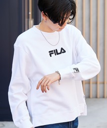 ▽WEB限定 FILA/フィラ 別注 センターロゴ刺繍 サイドスリット裏毛スウェット