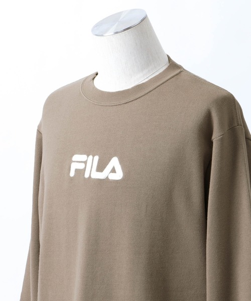 FILA（フィラ）の「▽WEB限定 FILA/フィラ 別注 センターロゴ刺繍 サイドスリット裏毛スウェット（スウェット・レディース・ホワイト/ブラック/ベージュ/ネイビー/チャコール・S/M/L）」の9枚目の写真