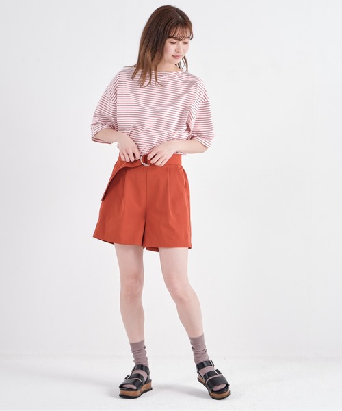 CONSCIOUS DAY（コンシャスデイ）の「ベルト付きキュロットパンツ/CD0019（その他パンツ・レディース・ベージュ/オレンジ/ブルー・ﾌﾘ-）」の18枚目の写真