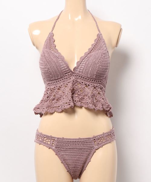 rienda（リエンダ）の「Crochet peplum wire cup bikini