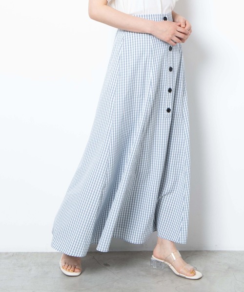 WEGO（ウィゴー）の「WEGO/ギンガムチェックマーメイドスカート（スカート・レディース・ブラック系その他2/ブルー系その他2・FREE）」の8枚目の写真