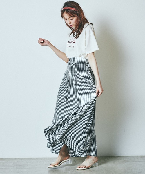 WEGO（ウィゴー）の「WEGO/ギンガムチェックマーメイドスカート（スカート・レディース・ブラック系その他2/ブルー系その他2・FREE）」の10枚目の写真