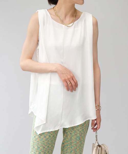 セール アシンメトリータックノースリーブチュニック タンクトップ Andj アンドジェイ のファッション通販 Zozotown