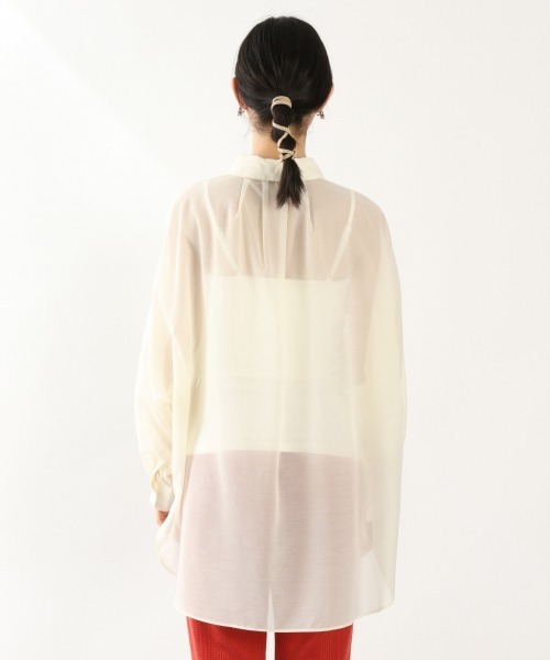 LOWRYS FARM（ローリーズファーム）の「シアードルマンシャツＬＳ　892383（シャツ/ブラウス・レディース・アイボリー/ブラック/グリーン/キャメル/パープル/オフホワイト・FREE）」の7枚目の写真