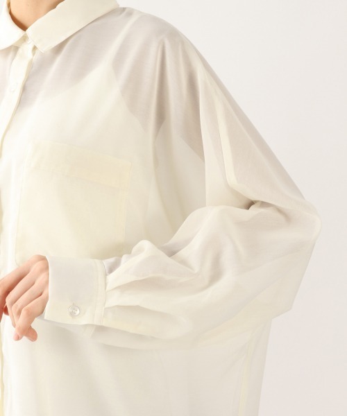 LOWRYS FARM（ローリーズファーム）の「シアードルマンシャツＬＳ　892383（シャツ/ブラウス・レディース・アイボリー/ブラック/グリーン/キャメル/パープル/オフホワイト・FREE）」の14枚目の写真