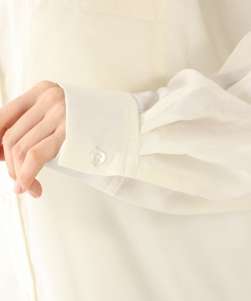 LOWRYS FARM（ローリーズファーム）の「シアードルマンシャツＬＳ　892383（シャツ/ブラウス・レディース・アイボリー/ブラック/グリーン/キャメル/パープル/オフホワイト・FREE）」の10枚目の写真