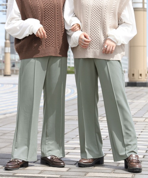 PairPair（ペアペア）の「カラバリ豊富！センタープレスイージーパンツ（その他パンツ・レディース・ブラック/ブラウン/グリーン/アイボリー/ライトパープル/ピンクベージュ・FREE）」の5枚目の写真