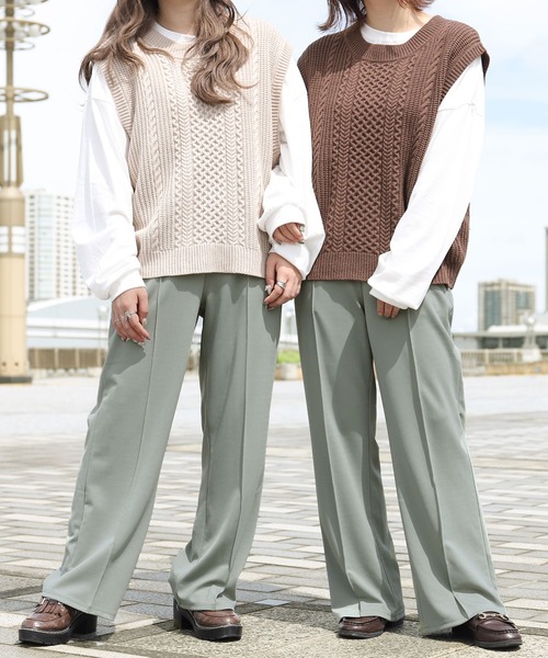 PairPair（ペアペア）の「カラバリ豊富！センタープレスイージーパンツ（その他パンツ・レディース・ブラック/ブラウン/グリーン/アイボリー/ライトパープル/ピンクベージュ・FREE）」の19枚目の写真