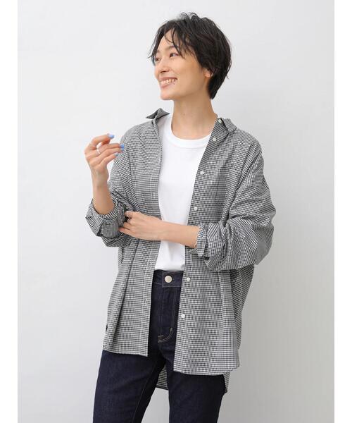 AMERICAN HOLIC（アメリカンホリック）の「バックタック綿ビエラシャツ　＊（シャツ/ブラウス・レディース・オフホワイト/ブルー系その他5/ネイビー/ベージュ/ホワイト系その他7/その他5/チェック/ピンクベージュ・L/M）」の20枚目の写真