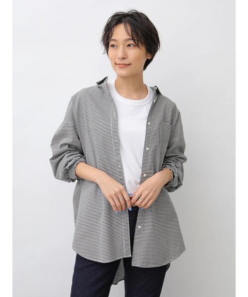 AMERICAN HOLIC（アメリカンホリック）の「バックタック綿ビエラシャツ　＊（シャツ/ブラウス・レディース・オフホワイト/ブルー系その他5/ネイビー/ベージュ/ホワイト系その他7/その他5/チェック/ピンクベージュ・L/M）」の7枚目の写真