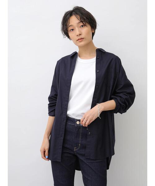 AMERICAN HOLIC（アメリカンホリック）の「バックタック綿ビエラシャツ　＊（シャツ/ブラウス・レディース・オフホワイト/ブルー系その他5/ネイビー/ベージュ/ホワイト系その他7/その他5/チェック/ピンクベージュ・L/M）」の4枚目の写真