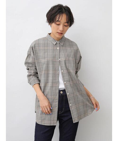 AMERICAN HOLIC（アメリカンホリック）の「バックタック綿ビエラシャツ　＊（シャツ/ブラウス・レディース・オフホワイト/ブルー系その他5/ネイビー/ベージュ/ホワイト系その他7/その他5/チェック/ピンクベージュ・L/M）」の8枚目の写真